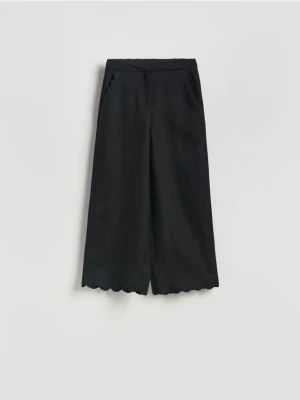 Reserved - Spodnie z lnem - czarny