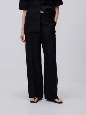 Reserved - Spodnie z lnem - czarny