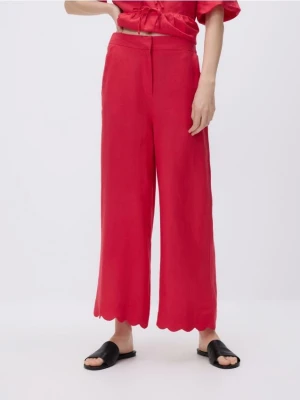 Reserved - Spodnie z lnem - czerwony