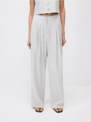 Reserved - Spodnie z lnem i wiskozą - jasnoszary