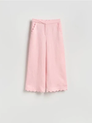 Reserved - Spodnie z lnem - pastelowy róż