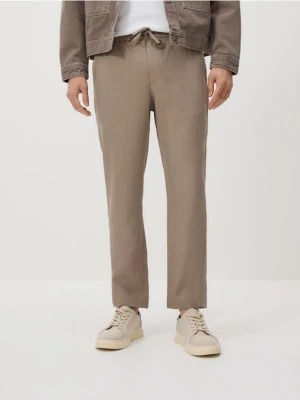 Reserved - Spodnie z lyocellu - brązowy