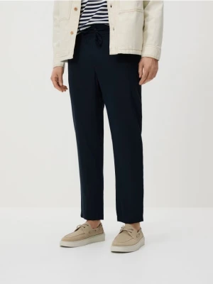Reserved - Spodnie z lyocellu - granatowy