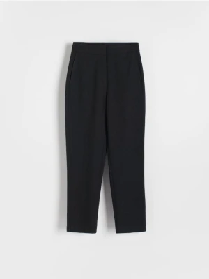 Reserved - Spodnie z melanżowej tkaniny - czarny