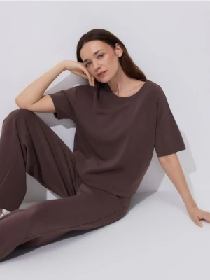 Reserved - Spodnie z modalem - brązowy