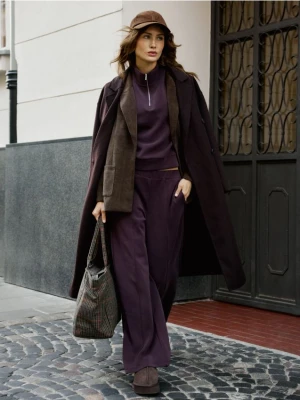 Reserved - Spodnie z modalem - ciemnofioletowy