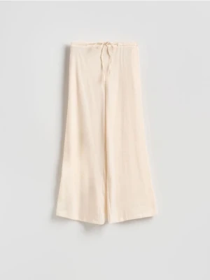Reserved - Spodnie z modalem - złamana biel