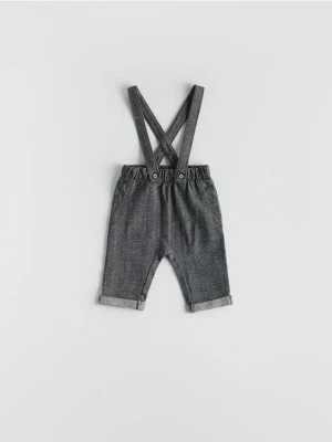 Reserved - Spodnie z odpinanymi szelkami - ciemnoszary