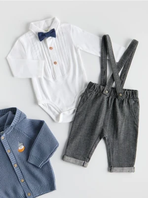 Reserved - Spodnie z odpinanymi szelkami - ciemnoszary