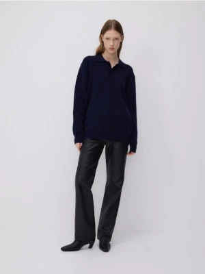 Reserved - Spodnie z owczej skóry - czarny