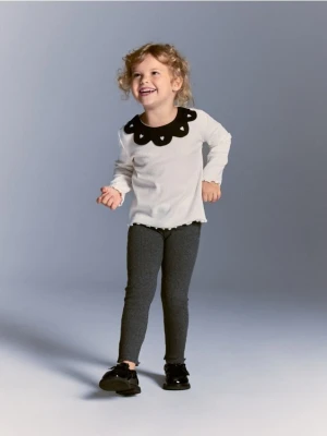 Reserved - Spodnie z ozdobną wstawką - czarny