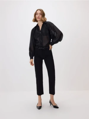 Reserved - Spodnie z ozdobnym paskiem - czarny