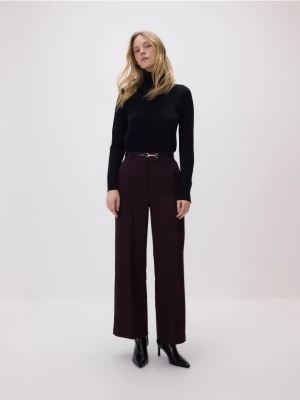 Reserved - Spodnie z paskiem - ciemnofioletowy