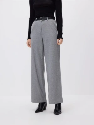 Reserved - Spodnie z paskiem - ciemnoszary