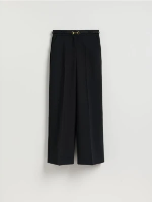 Reserved - Spodnie z paskiem - czarny