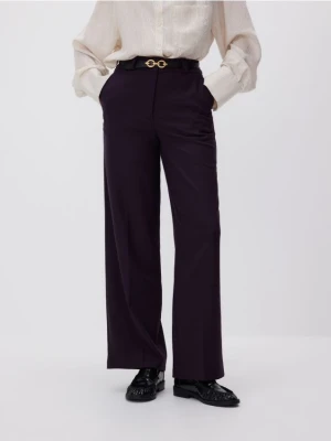 Reserved - Spodnie z paskiem - fioletowy