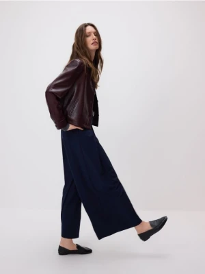 Reserved - Spodnie z paskiem - granatowy