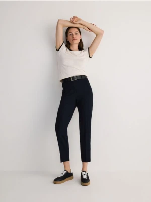 Reserved - Spodnie z paskiem - granatowy