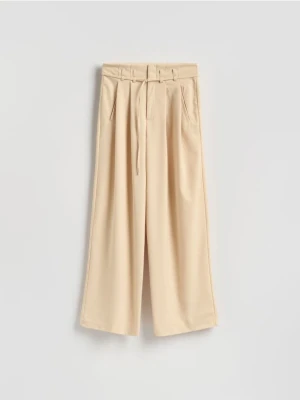 Reserved - Spodnie z paskiem - jasnożółty