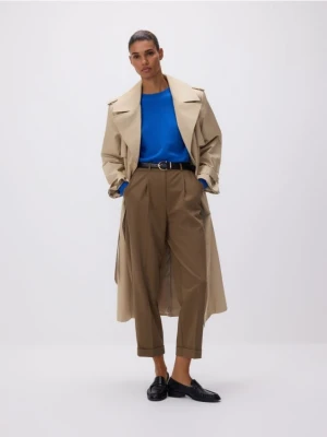 Reserved - Spodnie z paskiem - oliwkowy