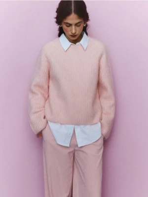 Reserved - Spodnie z paskiem - różowy