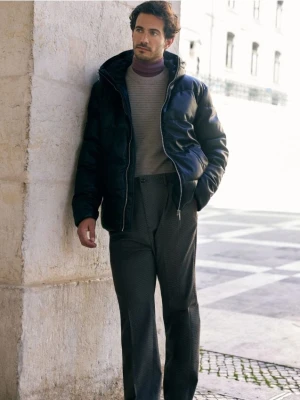 Reserved - Spodnie z plecionym paskiem - ciemnoszary