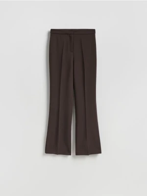 Reserved - Spodnie z rozcięciem - ciemnobrązowy