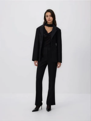 Reserved - Spodnie z rozcięciem - czarny