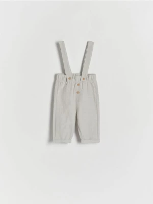 Reserved - Spodnie z szelkami - jasnoszary
