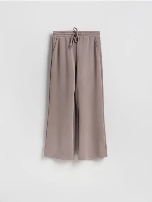 Reserved - Spodnie z szeroką nogawką - brązowy