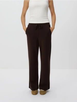 Reserved - Spodnie z szeroką nogawką - ciemnobrązowy