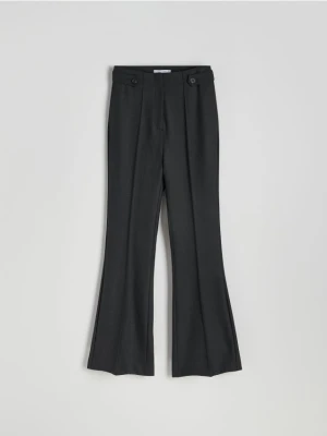 Reserved - Spodnie z szeroką nogawką - ciemnoszary