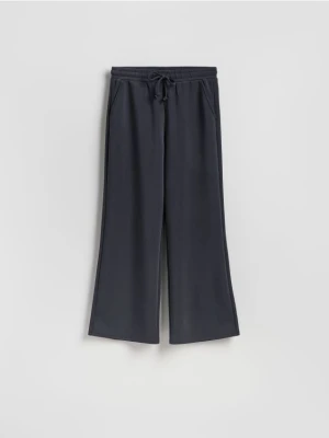 Reserved - Spodnie z szeroką nogawką - ciemnoszary