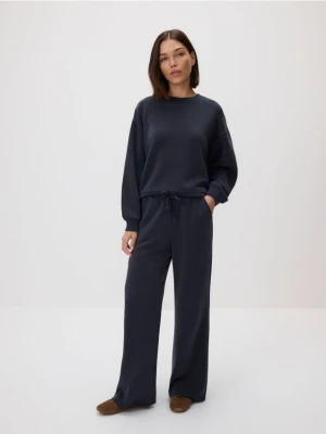 Reserved - Spodnie z szeroką nogawką - ciemnoszary