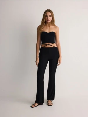 Reserved - Spodnie z szeroką nogawką - czarny