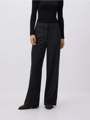 Reserved - Spodnie z szeroką nogawką - czarny