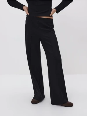 Reserved - Spodnie z szeroką nogawką - czarny