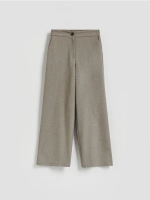 Reserved - Spodnie z szeroką nogawką - jasnoszary
