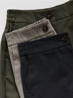 Reserved - Spodnie z szeroką nogawką - zielony