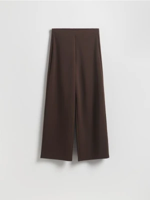Reserved - Spodnie z szerokimi nogawkami - ciemnobrązowy