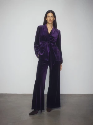 Reserved - Spodnie z szerokimi nogawkami - ciemnofioletowy