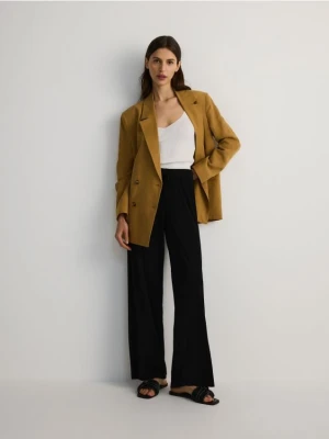 Reserved - Spodnie z szerokimi nogawkami - czarny