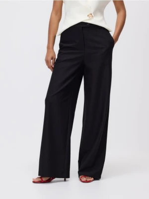 Reserved - Spodnie z szerokimi nogawkami - czarny