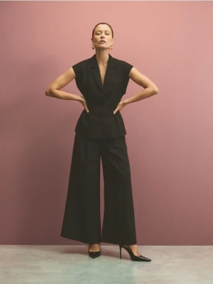 Reserved - Spodnie z szerokimi nogawkami - czarny