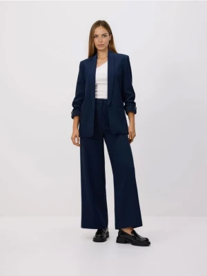 Reserved - Spodnie z szerokimi nogawkami - granatowy