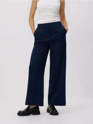 Reserved - Spodnie z szerokimi nogawkami - granatowy