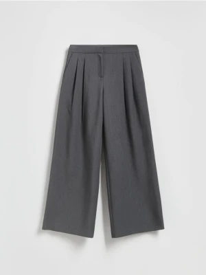 Reserved - Spodnie z szerokimi nogawkami - jasnoszary