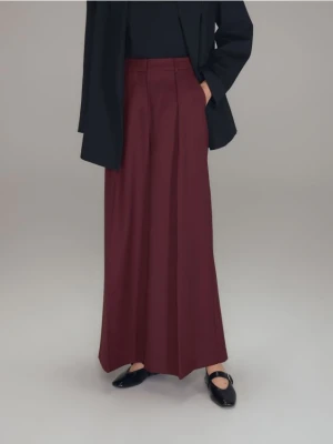 Reserved - Spodnie z wełną - bordowy