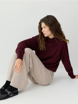 Reserved - Spodnie z wełny merino - beżowy