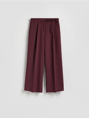 Reserved - Spodnie z wiązaniem - bordowy